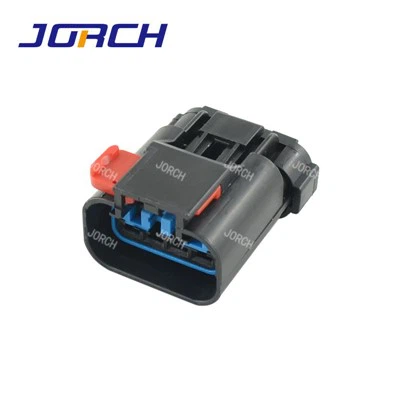 DJ7046B-2.8-21 Zwarte behuizing Volledige set 4P openbare plug-in-voeding Waterdichte automatische kabelboomconnector
